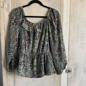 Maurices Green Floral Blouse